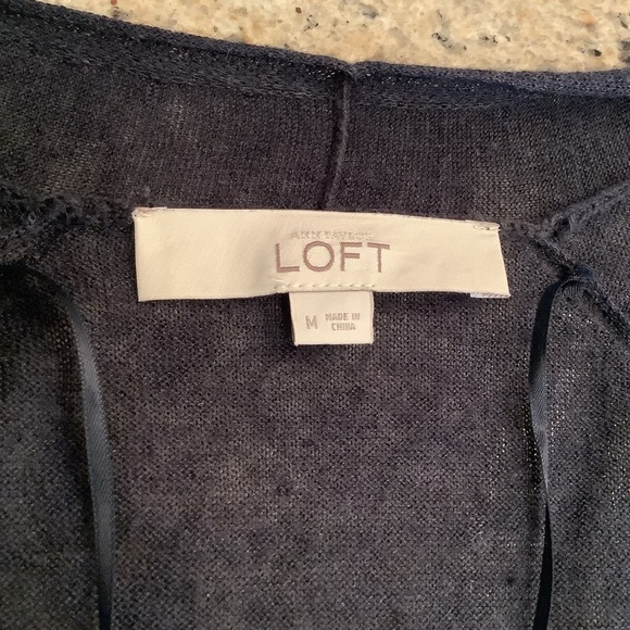 Ann Taylor Loft Blue Open Front Cardigan Size Medium - Picture 4 of 6